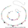 Suministro Transfronterizo Cristal Geométrico Zirconia de Color Cadena Personalizada Collar Clavícula Pulsera Gargantilla de Moda Cadena para el Cuello