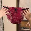 Chá Doce Luar ~ 10A Calcinhas de Renda Sexy Antibacterianas para Meninas Cintura Baixa Puro Desejo Respirável Fenda Vazada
