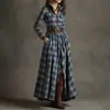 Comercio Exterior Transfronterizo 2026 Ropa Europea y Americana para Mujer, Nuevo Estilo de Verano Vestido Acampanado con Mangas de Linterna Estampadas Cuello Solapa Ceñido a la Cintura