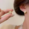 Hebilla de oreja de copo de nieve de circón de lujo ligero estilo japonés y coreano, pendientes de diseño de nicho para mujer, pendientes de temperamento, nueva joyería de oreja personalizada