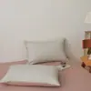 Funda de almohada de algodón cepillado de color liso con diseño de cuadrícula 48*74 cm Funda de almohada de algodón puro engrosada Funda de almohada Una pieza Venta al por mayor Par