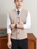 Colete Cardigan Masculino Yingao Estilo Old Money Engrossado Outono Inverno Novo Quente Camada Base de Negócios para Meia-Idade
