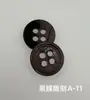 Botones de Concha de Cuatro Ojos Tallados Mariposa Negra Natural para Camisa Traje Chaqueta de Mezclilla Chaleco Botones de Relieve Retro