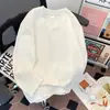Sudadera de peso pesado estilo americano con cuello en V para hombre, adecuada para otoño e invierno, camiseta de manga larga cálida, camiseta base versátil informal de color liso de moda