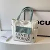 Bolsa Tote de Nicho da Moda Atacado Transfronteiriça Grande Capacidade Casual de Viagem Bolsa de Ombro Cor Contrastante Portátil de Lona Bolsa de Axila