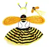 Venda Quente Transfronteiriça Conjunto de Quatro Peças Asas de Abelha Fofas Anjo Joaninha Traje de Performance Amarelo Vermelho Traje de Performance de Palco