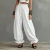 2026 Moda Femenina Transfronteriza Europea y Americana Estilo Perezoso Pantalones de Linterna Casual Verano Dobladillo con Volantes Sueltos Pantalones Largos