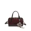 Bolso bandolera de retazos transfronterizos con bloques de color para mujer, bolso de mano versátil casual vintage, bolso tipo almohada con textura de gamuza, bolso de hombro