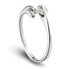 Anillo de plata de marea simple con diamante desnudo Moda coreana para mujer actividades sin anillo fijo volador anillo abierto una generación de cabello