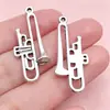 Colgante de Aleación de Instrumento Musical de Plata Antigua, Nota Musical, Guitarra, Violín, Micrófono, Accesorios para Joyería de Pulsera y Collar DIY