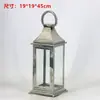 Lampião de Vento Estilo Europeu Suporte de Vela de Aço Inoxidável Lanterna de Vidro Dourada Lâmpada à Prova de Vento Lâmpada de Manteiga para Exterior Ornamento de Decoração