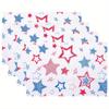 Mantel individual con estampado de estrellas rojas y azules, con diseño de estrellas y zapatos de cuero a rayas, con estampado de enanos, de lino y aislamiento térmico, para el Día de la Independencia de EE. UU.