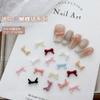 Mini laços para unhas, acessórios para arte em unhas, estilo francês popular na internet, gravata borboleta pequena, tamanho de cor mista, resina, diamante, acessórios para armadura