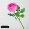 Flor Artificial Rosa Creme de Cabeça Única Decoração de Fundo de Casamento Arranjo de Flores para Corredor Material Floral Casamento Estilo Europeu Flor de Seda Flor Artificial