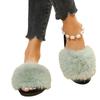 Pantuflas de Piel Sintética de Zorro Transfronterizas de Amazon para Mujer Otoño e Invierno Nuevas Pantuflas de Felpa Pantuflas Antideslizantes para Mujer