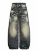 PMOH Jeans de Pierna Recta Holgados Adelgazantes con Diseño de Textura de Nudo de Bambú Retro para Mujer Estilo Nuevo de Otoño