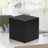 Reloj de Madera LED Multifuncional de Moda, Reloj Despertador Digital Perezoso Cuadrado Negro con Grano de Madera Silencioso Controlado por Voz Inteligente