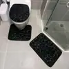 Dropshipping Transfronterizo Terciopelo de Coral Grabado Piedrecitas Piedra Pequeña Felpudos de Puerta Baño Color Sólido Felpudos de Pie Entrega Directa de Fábrica