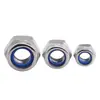 En Stock M3-M20 Acero al Carbono Galvanizado Nylon Tuerca Autocierre Tuerca Antiaflojamiento Din985 Tuerca Hexagonal con Bloqueo de Nylon