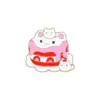 Broche de Metal Gatito Lindo Aleación Helado Cayendo Gatito Rosa Bolsa Dulce Accesorios de Decoración Insignia