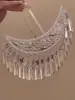 Sonho do Sino de Prata ~ Presilha de Cabelo com Franja de Lua Crescente Étnica Moda Feminina Prata Miao de Alta Qualidade Presilha de Cabelo Acessórios de Cabelo