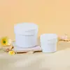 Pote de creme PP fosco com tampa flip-top, pote plástico pequeno de boca larga com cantos arredondados, 100-400g, frasco dispensador para máscara facial e máscara de argila