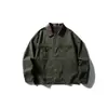 Roupas Vintage 2025 Outono Nova Marca Tendência Retro Japonesa Cor PU Bloco de Cores Gola Lapela Jaqueta de Trabalho Casaco Solto Masculino