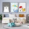 Pintura Decorativa para Habitación Infantil Dibujo Animado Sala de Estar Pintura Colgante Dormitorio de Niños y Niñas Murales de Cabecera Espacio Interesante para Niños Tríptico