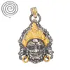 Plata de Ley S925 Estilo Nuevo Personalizado Retro Tendencia China Estilo Étnico Doble Cara Tallado Tridimensional Amarillo Dios de la Riqueza Colgante Collar para Hombres