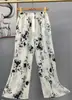 Pantalones de pijama de algodón para mujer, verano, finos, estampados, casuales, de pierna ancha, pueden usar mujeres embarazadas, comercio exterior, pantalones de talla grande