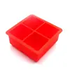 Benhaida Molde de Silicona para Hielo de 4 Compartimentos Fabricador de Hielo Cuadrado de 4 Compartimentos Silicona de Grado Alimenticio Molde de Hielo de 4 Agujeros Fabricación de Hielo