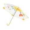 Guarda-chuva seguro com pontas arredondadas para crianças, Guarda-chuva transparente para atacado, Guarda-chuva criativo de desenho animado de caranguejinho para alunos do ensino fundamental, Guarda-chuva automático com cabo longo