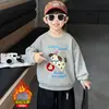 Sudadera de Forro Polar Bordada con Cachorro de Toalla para Invierno de Niños 2025 Nuevo Estilo Coreano Ropa de Bebé Top de Terciopelo de una Pieza para Niños