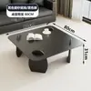 Mesa de Centro de Luxo Leve Italiana com Ondas d'Água Tampo de Vidro Temperado Design Quadrado Casa Sala de Estar Apartamento Pequeno Simples
