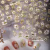 Pegatinas para Uñas Estilo Chino Retro Flor de Cerezo con Borde Dorado con Flores de Cerezo en Polvo Dorado, Adhesivo para Uñas DIY Exquisito Estilo Chino Impermeable
