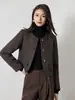 Jaqueta Clássica Retro de Lã Estilo Chanel para Mulheres, Novo Design Outono/Inverno 2026, Fio Brilhante, Casaco Curto Versátil para o Dia a Dia