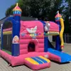 Cama elástica, castelo inflável no pátio central do shopping, escorregador inflável para barracas externas, playground infantil divertido, cama elástica inflável rosa