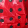 Punto Blanco Satín Pulido Fondo Rojo Estampado de Puntos Traje de Escenario Traje de Cosplay Tela para Disfraz