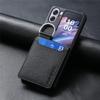 Para OPPO Find N3 Flip Estuche tipo cartera abatible con patrón de lichi Anillo para dedo Funda para teléfono móvil Portatarjetas multifuncional