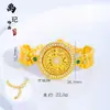 Pulsera de calabaza mariposa oro antiguo de alto color láser tienda de oro con joyería flash nicho lujo cuatro hojas