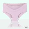 Venta al por mayor de fábrica ropa interior sin costuras de seda de hielo para mujer, shorts de algodón de cintura media, calzones para cadera de chica de onda pequeña
