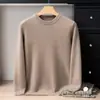 Nuevo Suéter de Cachemir 100% Puro para Hombre Otoño/Invierno Cuello Redondo Holgado Peso Pesado Tejido Grueso Suéter Pulóver Capa Base