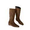 Botas altas de gamuza, botas de montar para mujer, elegante diseño 2026, con plantilla interior que aumenta la altura, adecuadas para otoño e invierno, marrones, botas de ajuste ceñido