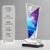 Troféu de Cristal Impressão Colorida Criativa Atmosfera de Alto Padrão Prêmio de Funcionário Destaque da Empresa Lembrança Honorária Troféu Atacado