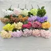 Flor de Hortensia Artificial con 5 Ramas y Pétalos Grandes, Flor de Seda para Boda y Decoración del Hogar, Adorno de Arreglo de Flores Falsas, Disponible en Múltiples Colores
