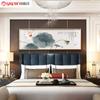Pintura colgante moderna de lujo ligero para dormitorio, pared de fondo para hotel bed & breakfast, sala de estar, loto abstracto, picture de nueve peces, pintura decorativa de mesita de noche