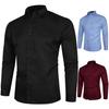 Cross-border em estoque Camisa de comércio exterior de cor sólida Camisa masculina casual de negócios Camisa fina de manga comprida Camisa masculina da moda Top