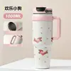 Copo Gigante para Carro 40oz Aço Inoxidável 304 Copo de Gelo Copo Térmico Desenho Animado Copo com Alça de Alto Valor Copo com Canudo