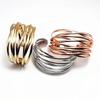 Pulsera Metálica de Cruz Europea y Americana de Apertura Multicapa Personalidad Exagerada Pulsera de Alta Gama Moda Lujo Ligero Pulsera Elegante