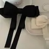 Grampo de Cabelo Longo de Cetim com Laço Grande Estilo Coreano Primavera Clipe Superior Acessórios de Cabelo Adorno de Cabeça para Mulheres